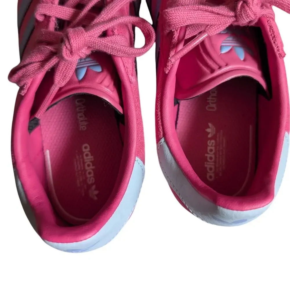Shock Pink Blue Spark Adidas Gazelles JR5944 Size Youth 2